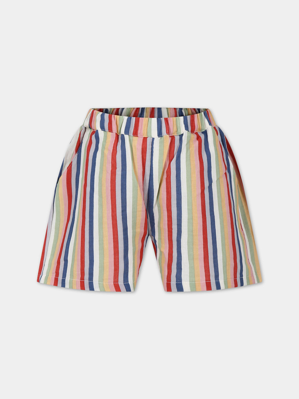 Shorts multicolor per bambini con motivo a righe